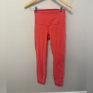 Lululemon Align leggings size 4 bright coral color